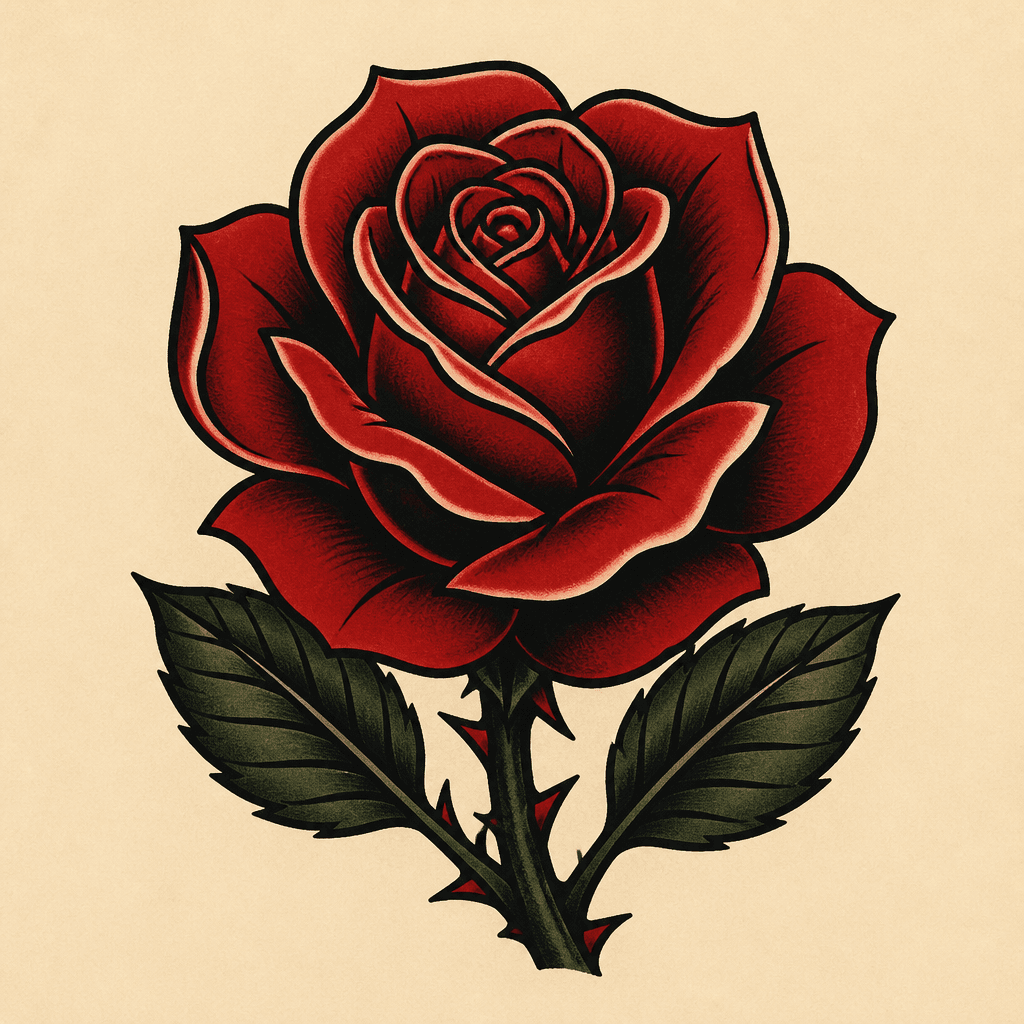 Neo traditional rose flash for this week's challenge