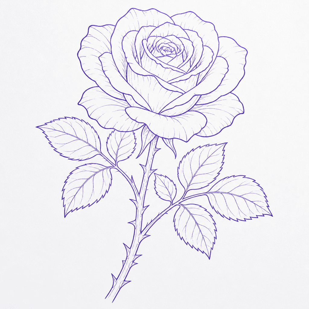 Refined rose stencil linework