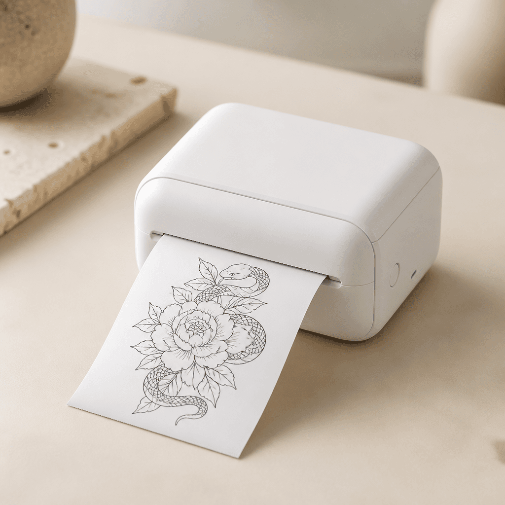 Thermal printer producing the finished stencil
